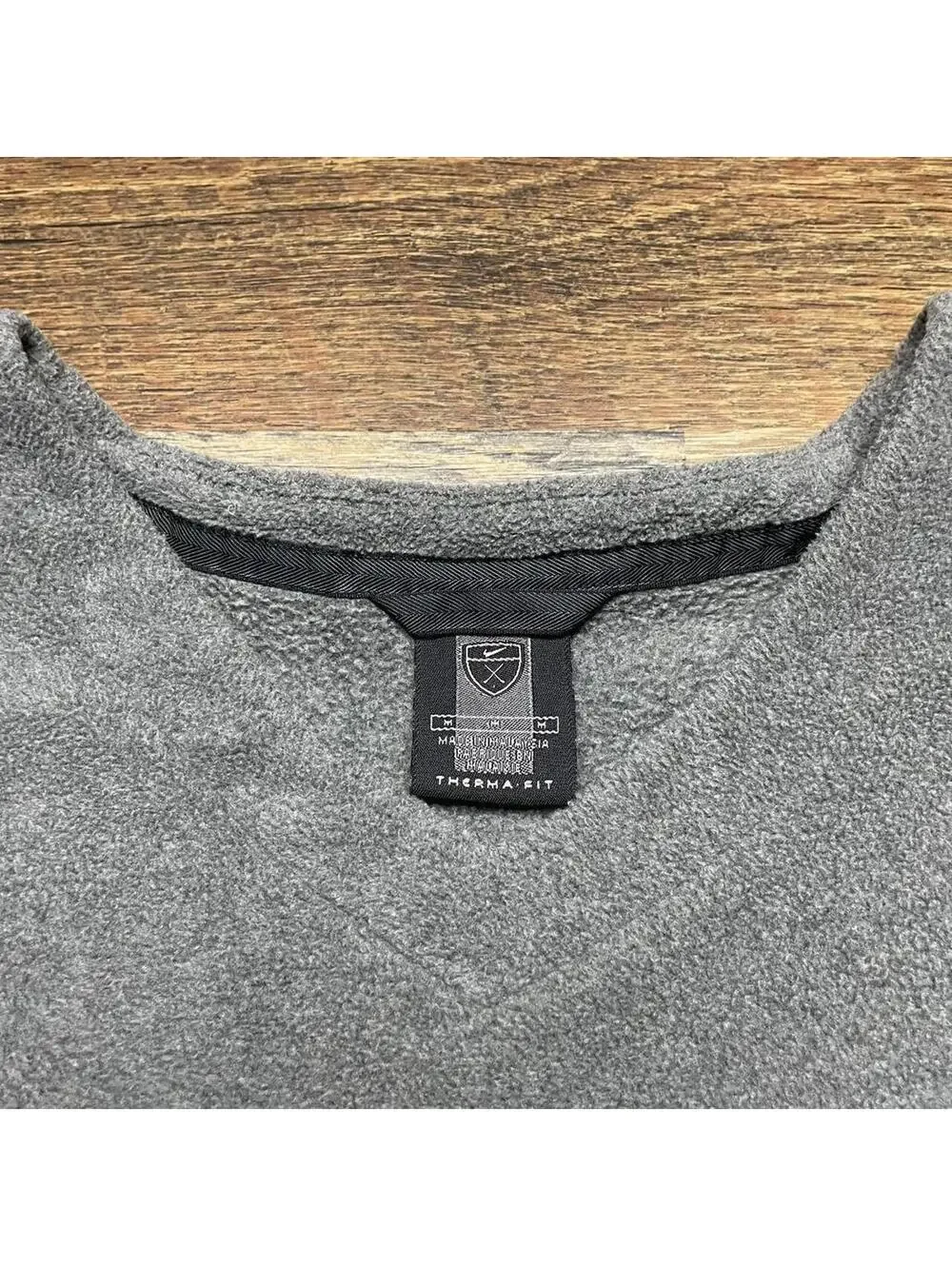 Vintage Nike Golf Therma-Fit Men's Medium Gray Pullover V Neck Fleece Sweater